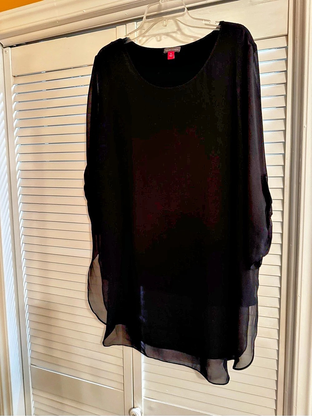 Vince Camuto Black Sheer Blouse Size XL Like New